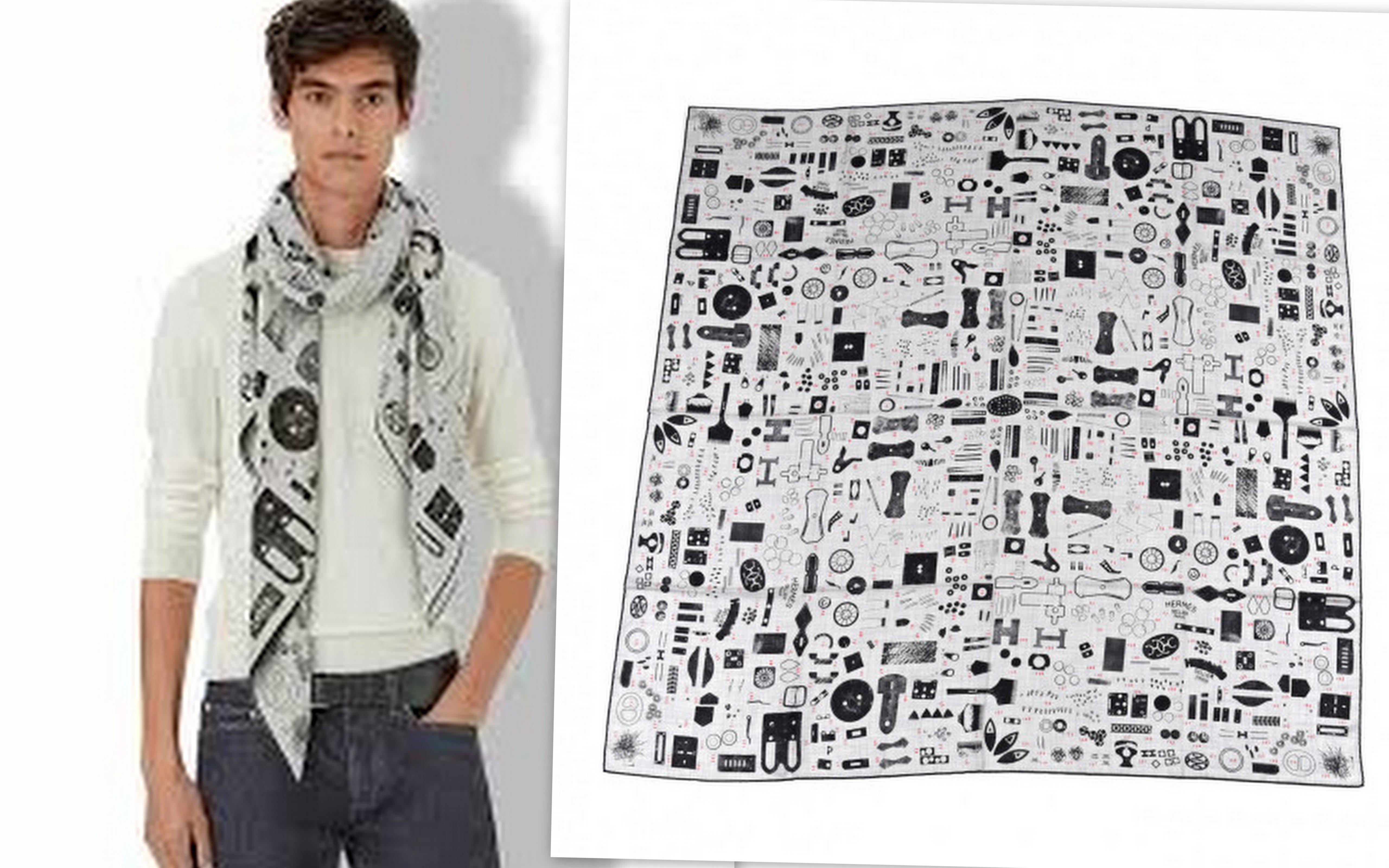 Hermes Antracita Gris  Bufanda TAMPONNABLE REMIX By Gianpaolo Pagni NUEVO  140 CM en Nuevo estado para la venta en New York, NY