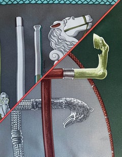 Hermes Anthracite/ Vert/ Quetsche Cannes Et Cannes Scarf 90cm Silk Scarf