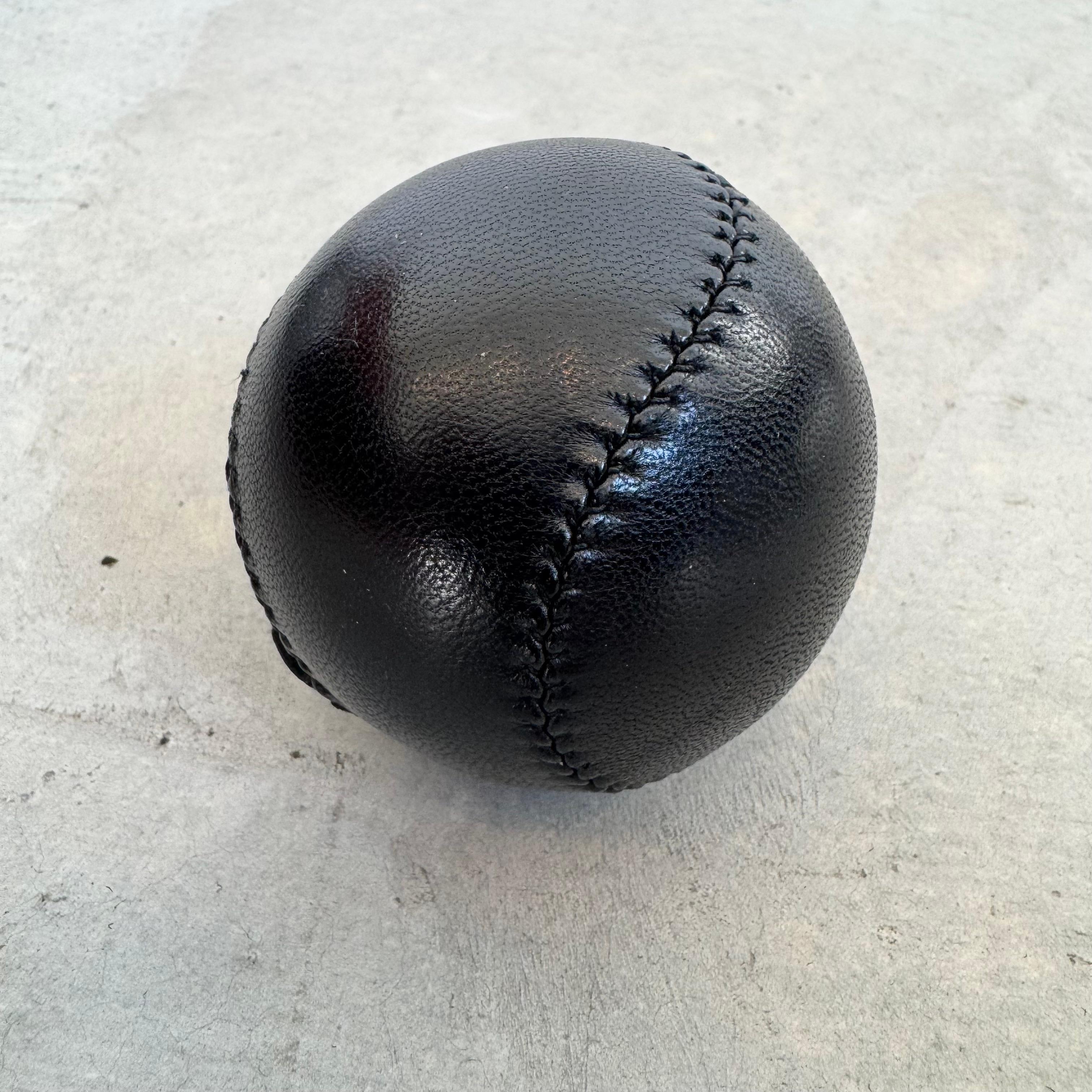 French Hermes Anti-Stress Ball in Black Leather, 2000s France For Sale