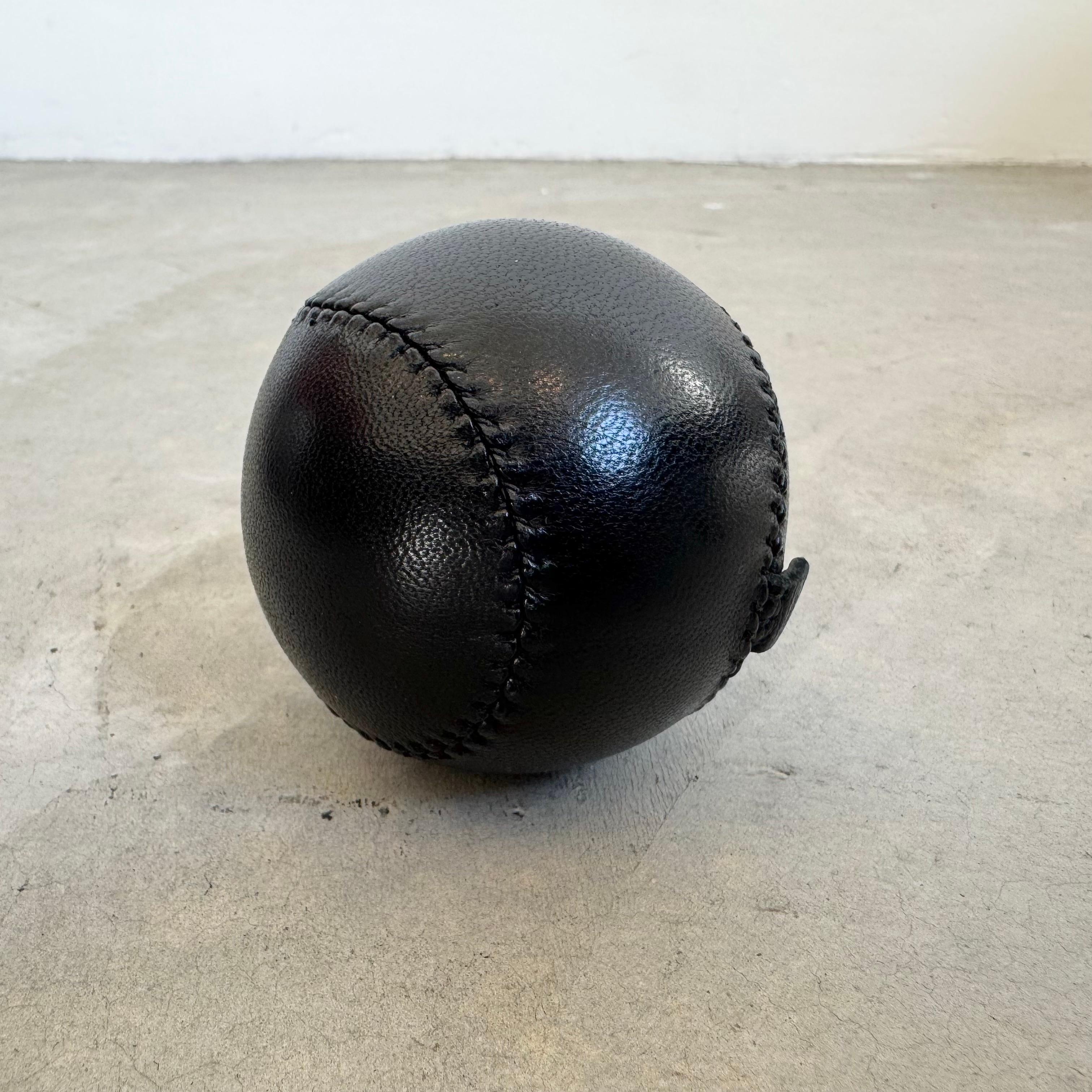 Hermes Anti-Stress Ball in Black Leather, 2000s France For Sale 1