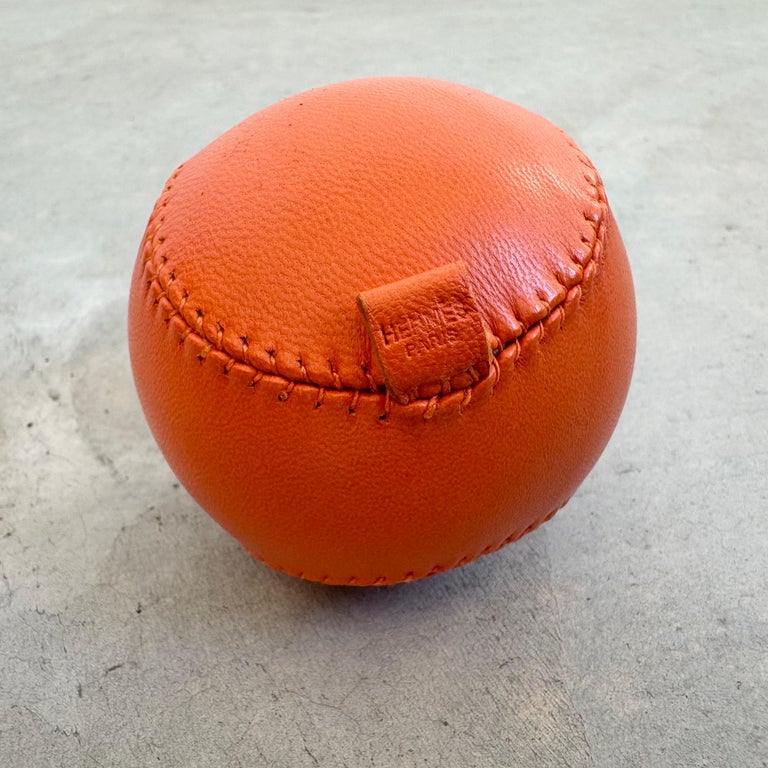 Hermes Anti-Stress Ball in Orange Leather, 2000s France at 1stDibs