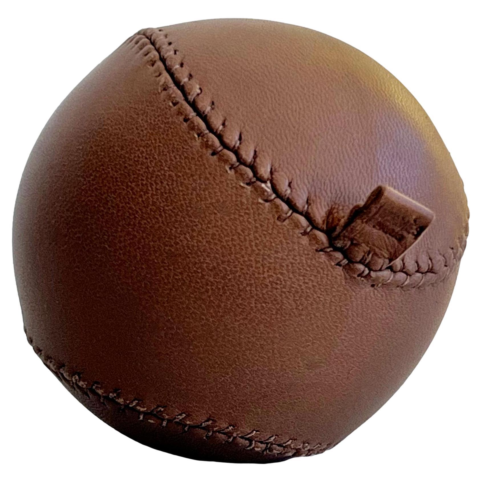 Hermès Anti-Stress Ball in pelle marrone, Francia anni 2000