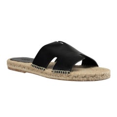 Hermes Antigua Espadrille Black 41 FR