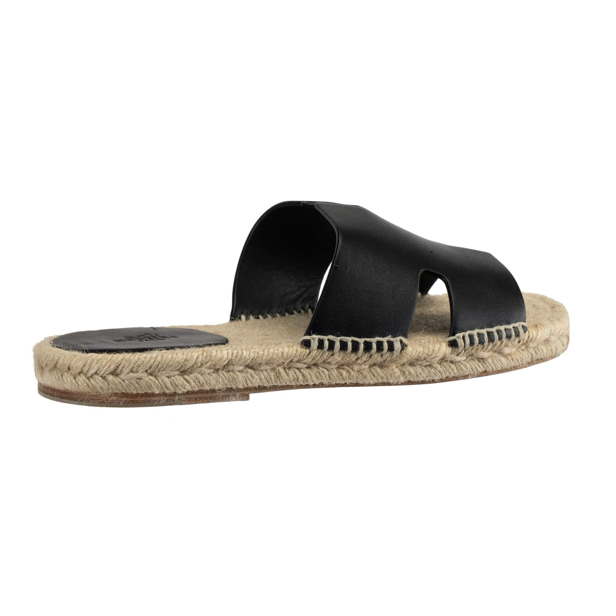 Hermes Antigua Espadrille Black 41 FR In New Condition For Sale In DOUBLE BAY, NSW