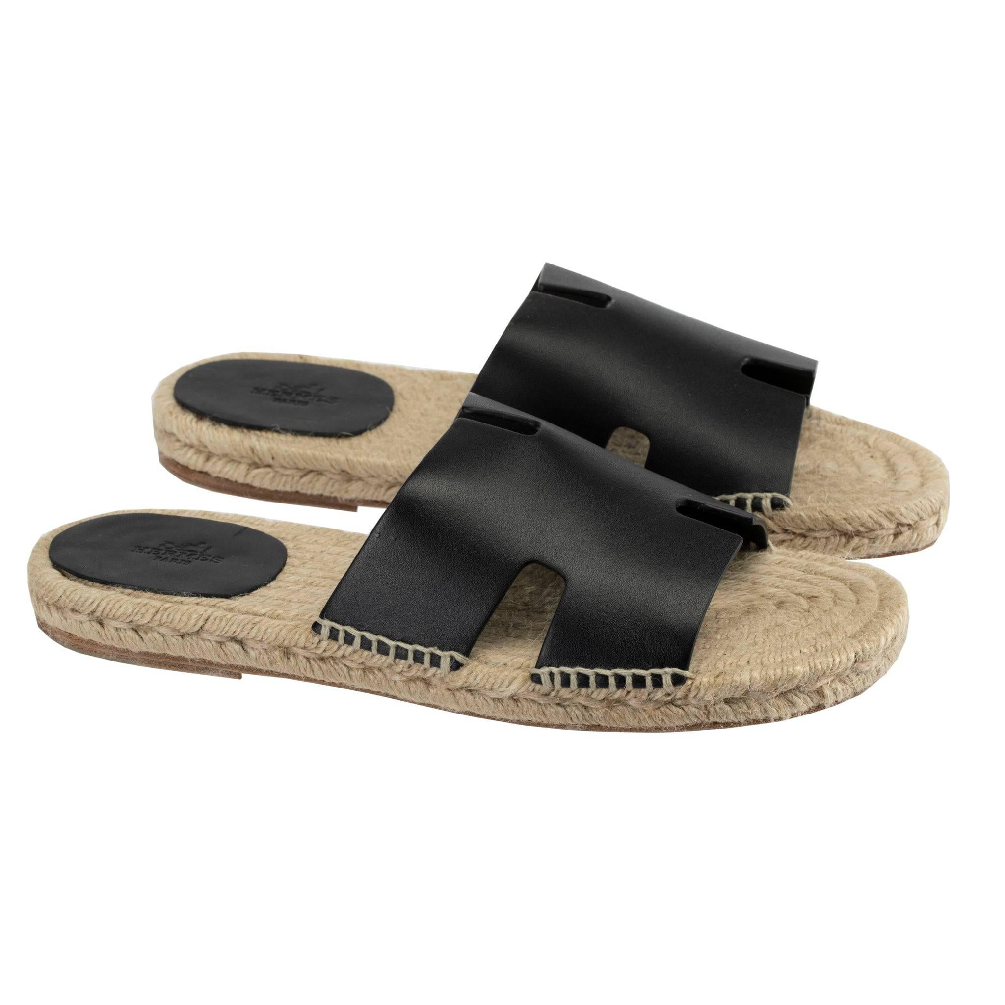 Hermes Antigua Espadrille Nero 41 FR in vendita 1