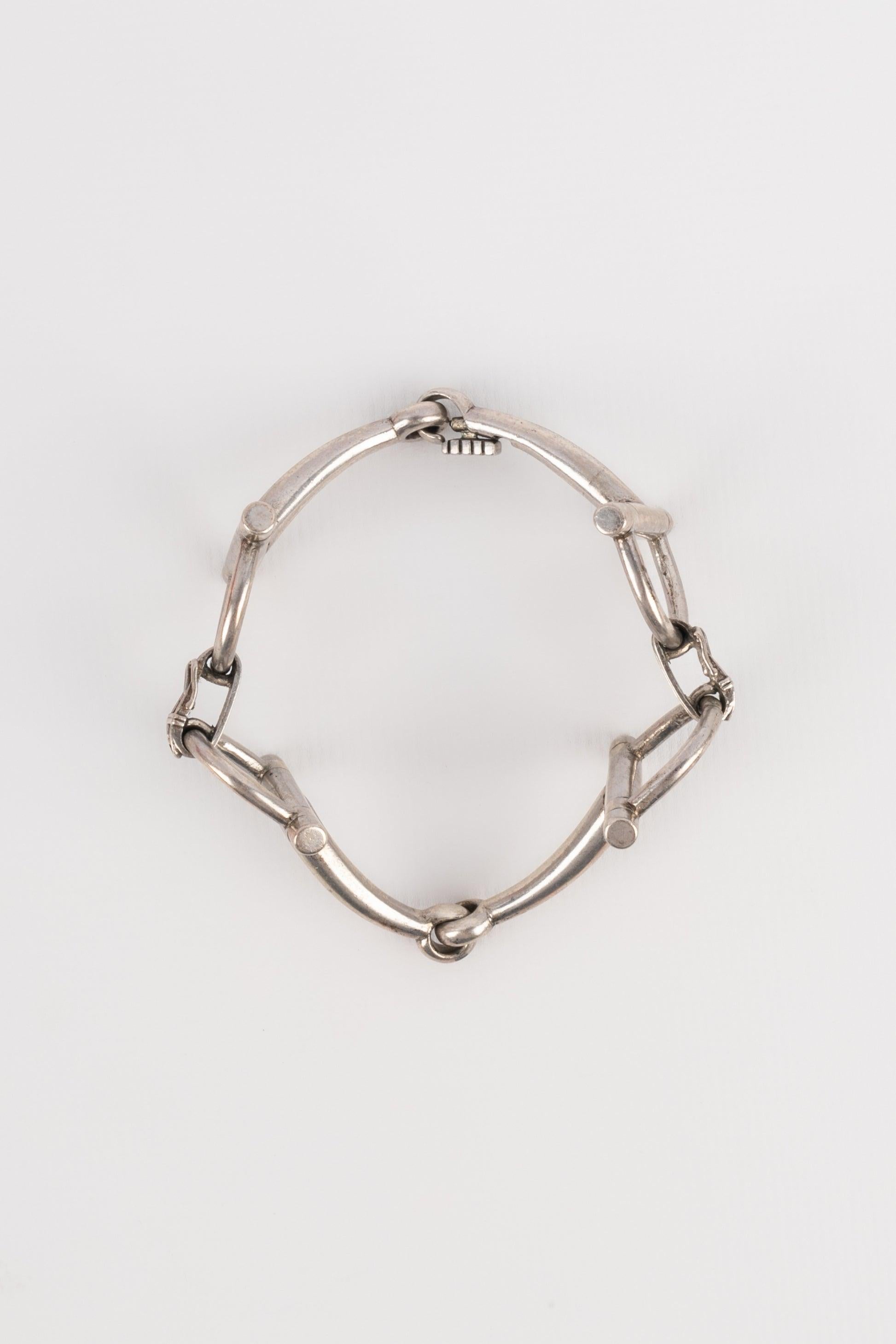 Hermès Antique Silver Bracelet In Excellent Condition For Sale In SAINT-OUEN-SUR-SEINE, FR