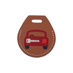 Hermes Apple AirTag Key Ring Printed Rear Gold Swift Leather