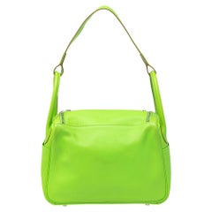 Hermes Apple Green Swift Leather Palladium Plated Lindy 30 Bag