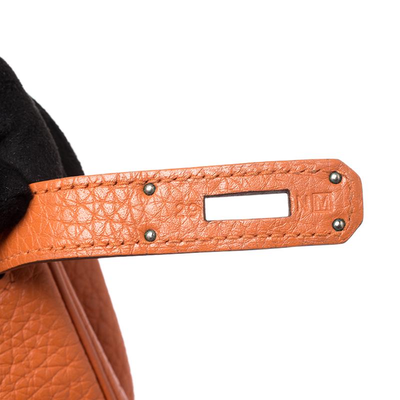 Hermes Apricot Clemence Leather Palladium Hardware Kelly Retourne 28 Bag 3