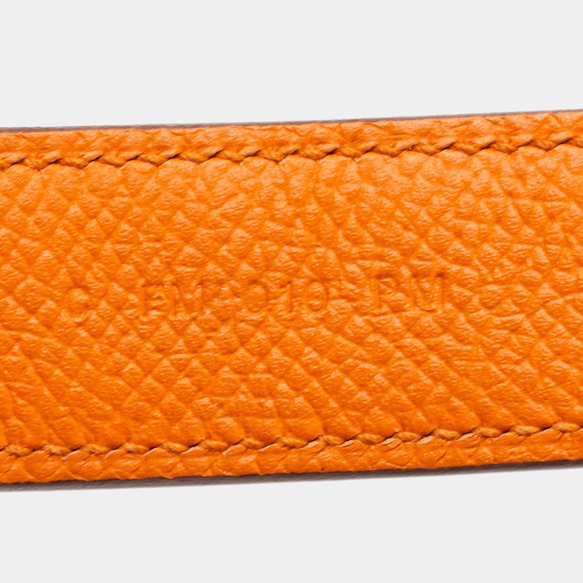 Hermes Apricot/Rose Azalee/Gold Epsom Leather Tressage De Cuir Bag Strap In Excellent Condition In Dubai, Al Qouz 2