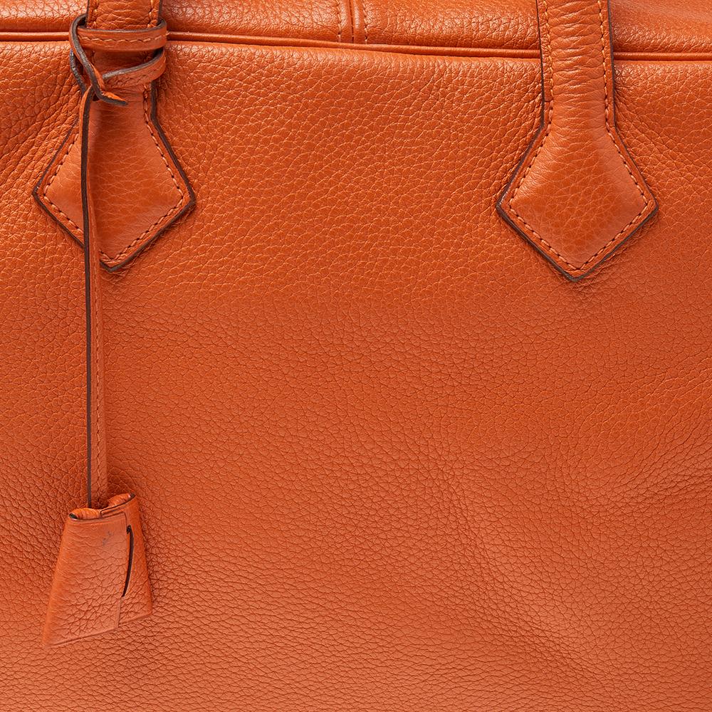 Hermes Apricot Togo Leather Victoria II Fourre Tout 35 Bag 3