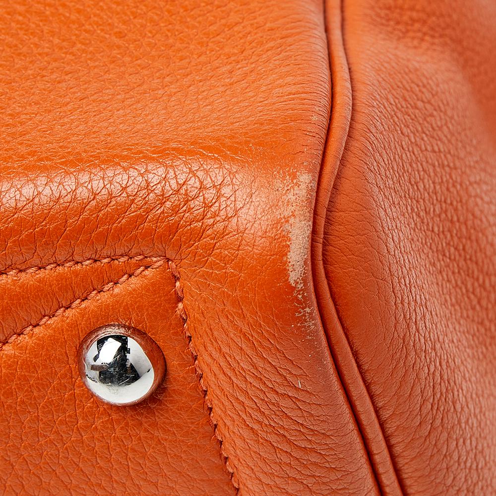 Women's Hermes Apricot Togo Leather Victoria II Fourre Tout 35 Bag