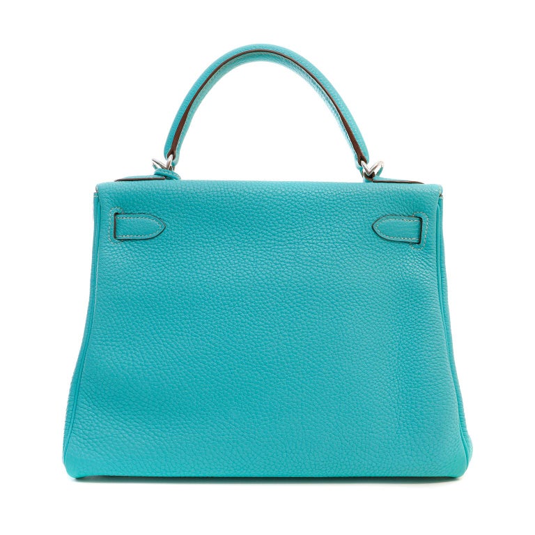 Hermès Aqua Blue Togo Leather 28 cm Kelly Bag For Sale at 1stDibs ...