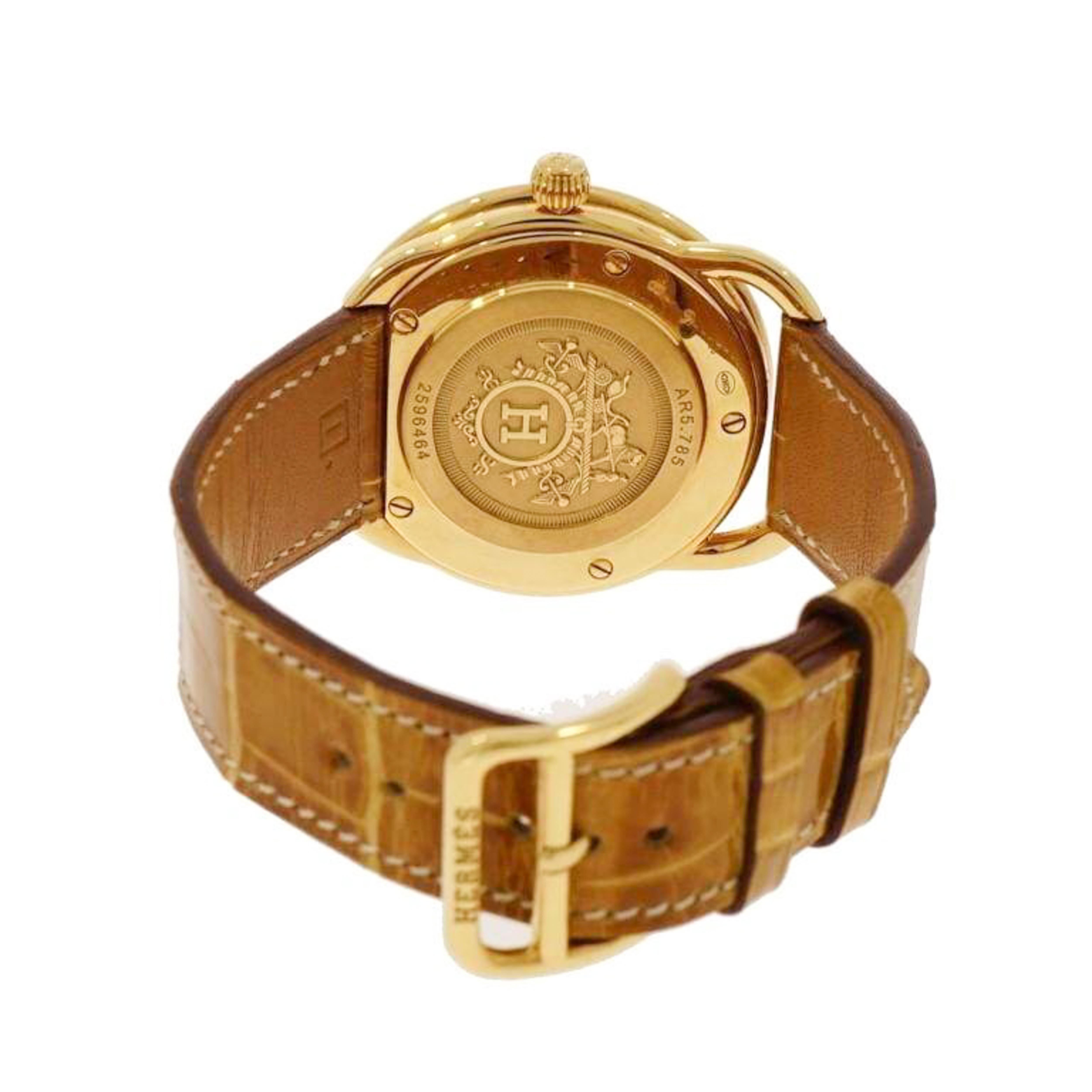 Modern Hermès Arceau 18 Karat Yellow Gold Wristwatch