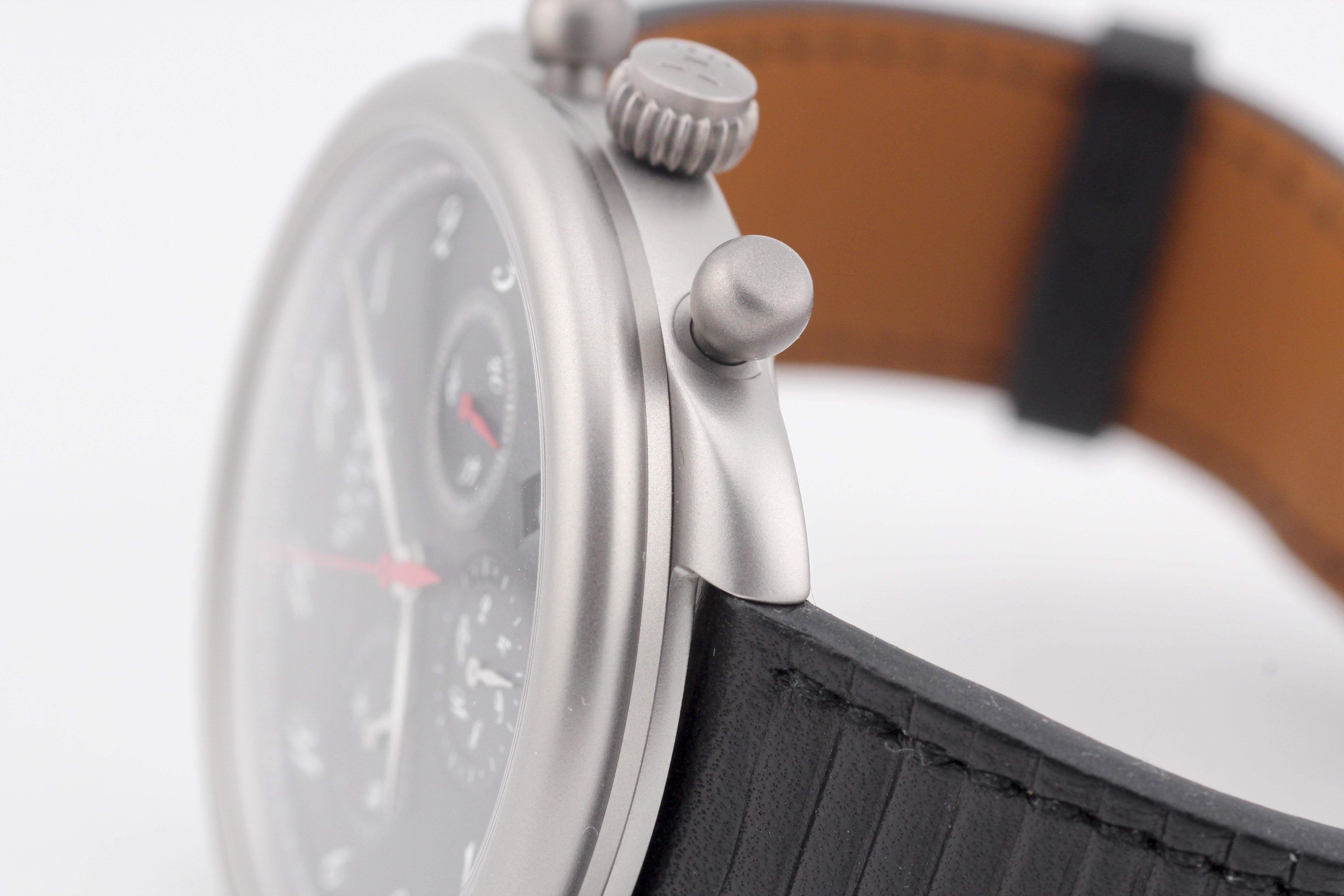 Hermes Arceau AR3.941 Titanium Automatic Chronograph Watch w/ Box Papers For Sale 7