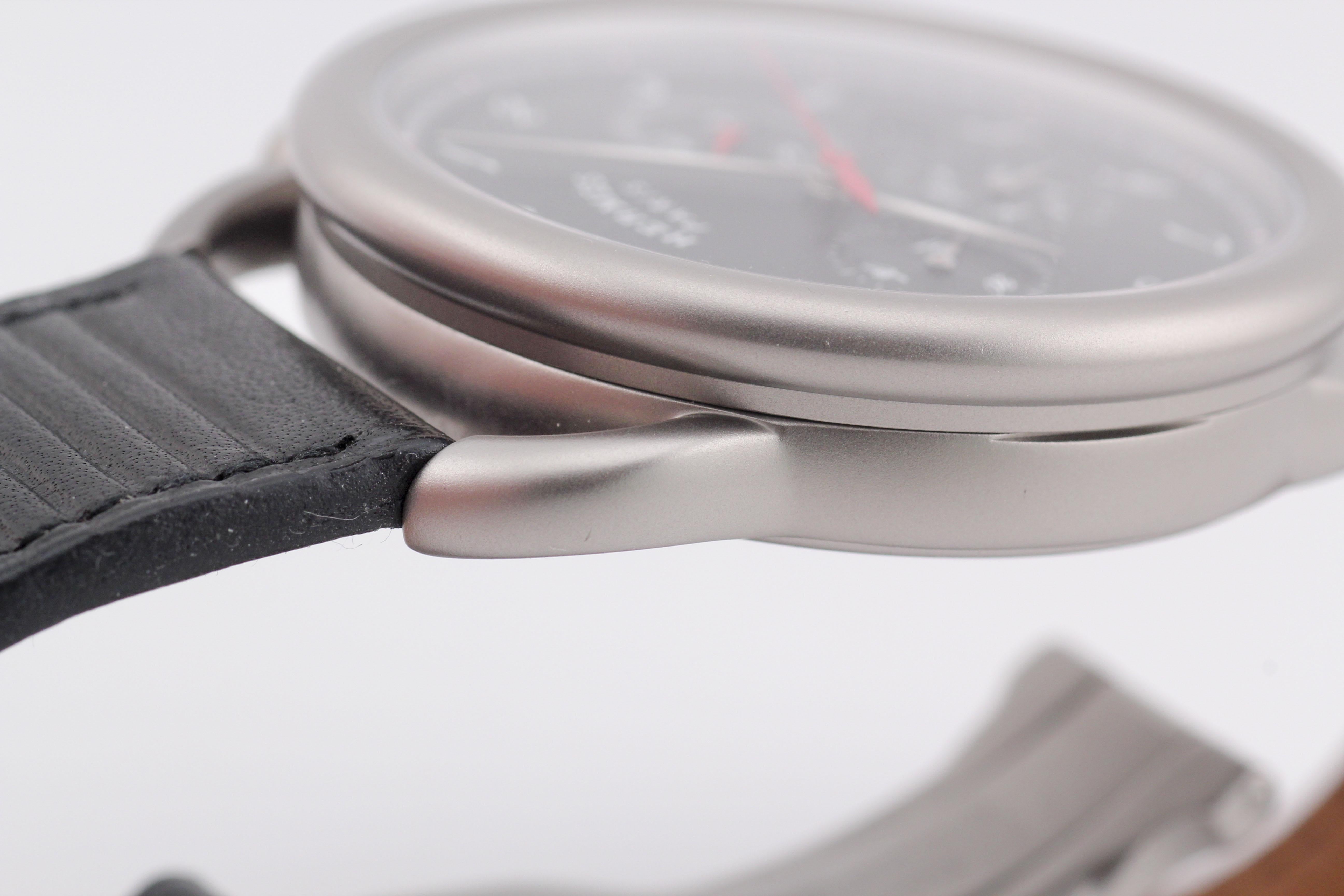 Hermes Arceau AR3.941 Titanium Automatic Chronograph Watch w/ Box Papers For Sale 9