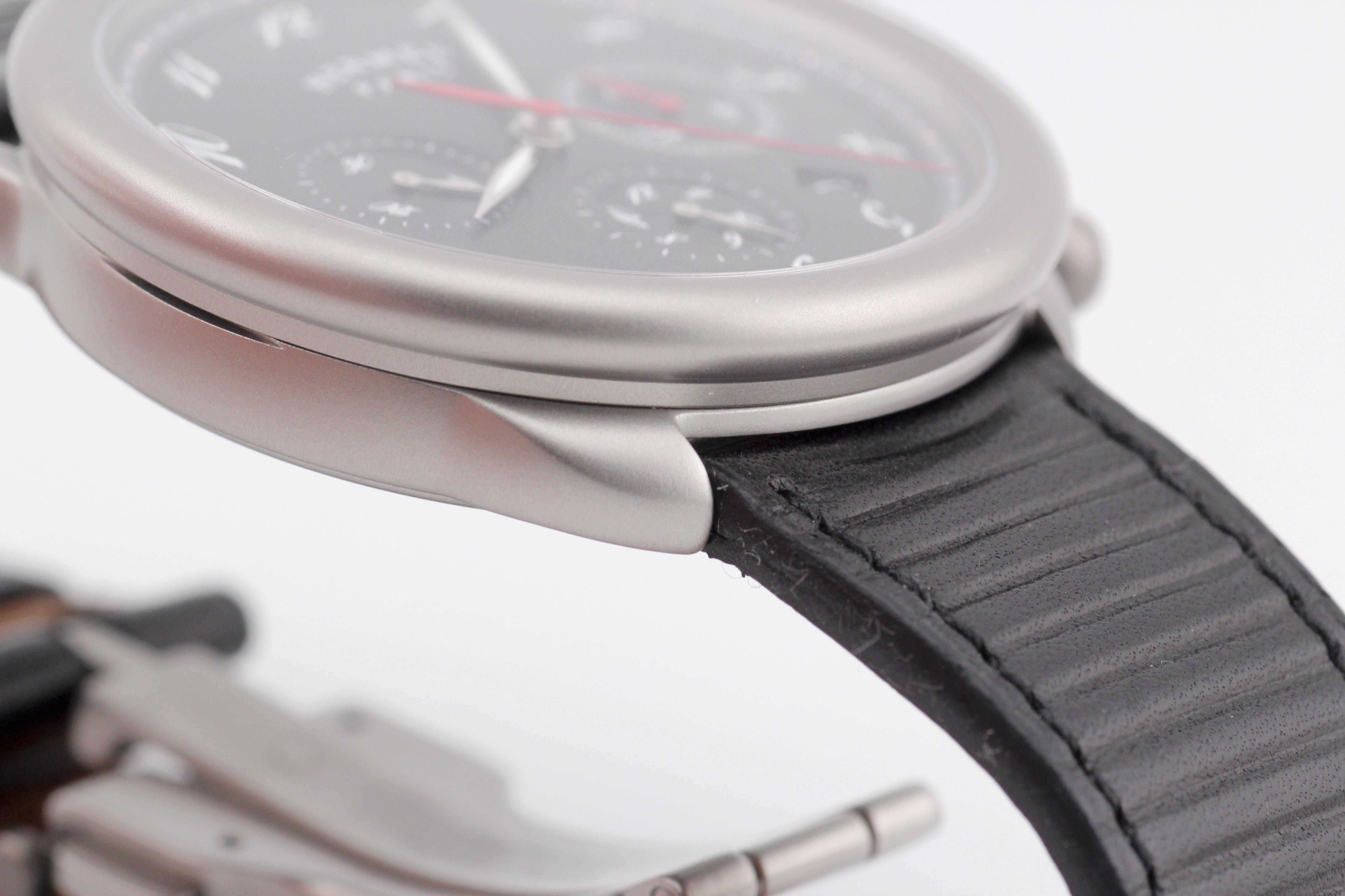 Hermes Arceau AR3.941 Titanium Automatic Chronograph Watch w/ Box Papers For Sale 10