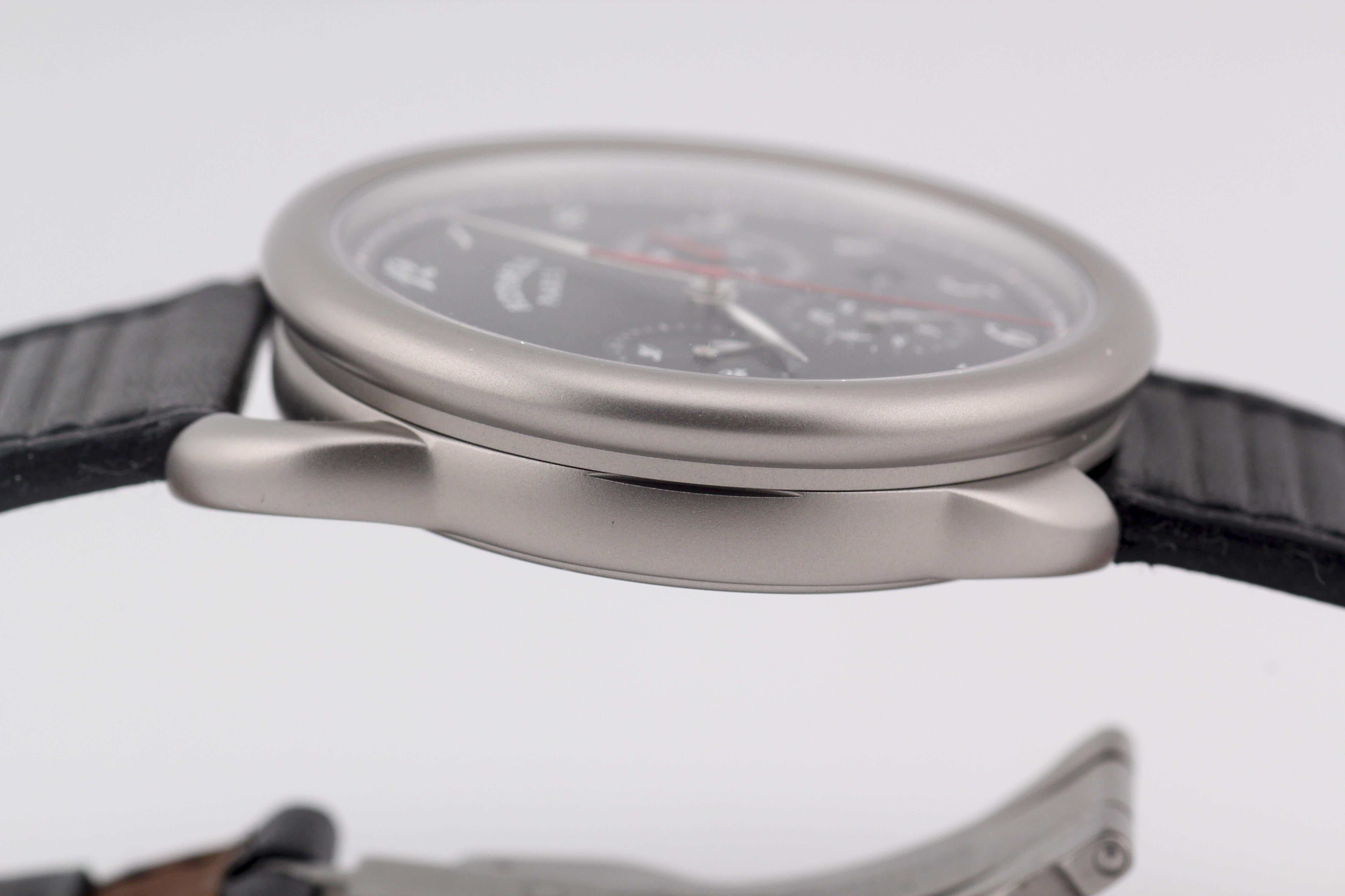 Hermes Arceau AR3.941 Titanium Automatic Chronograph Watch w/ Box Papers For Sale 11