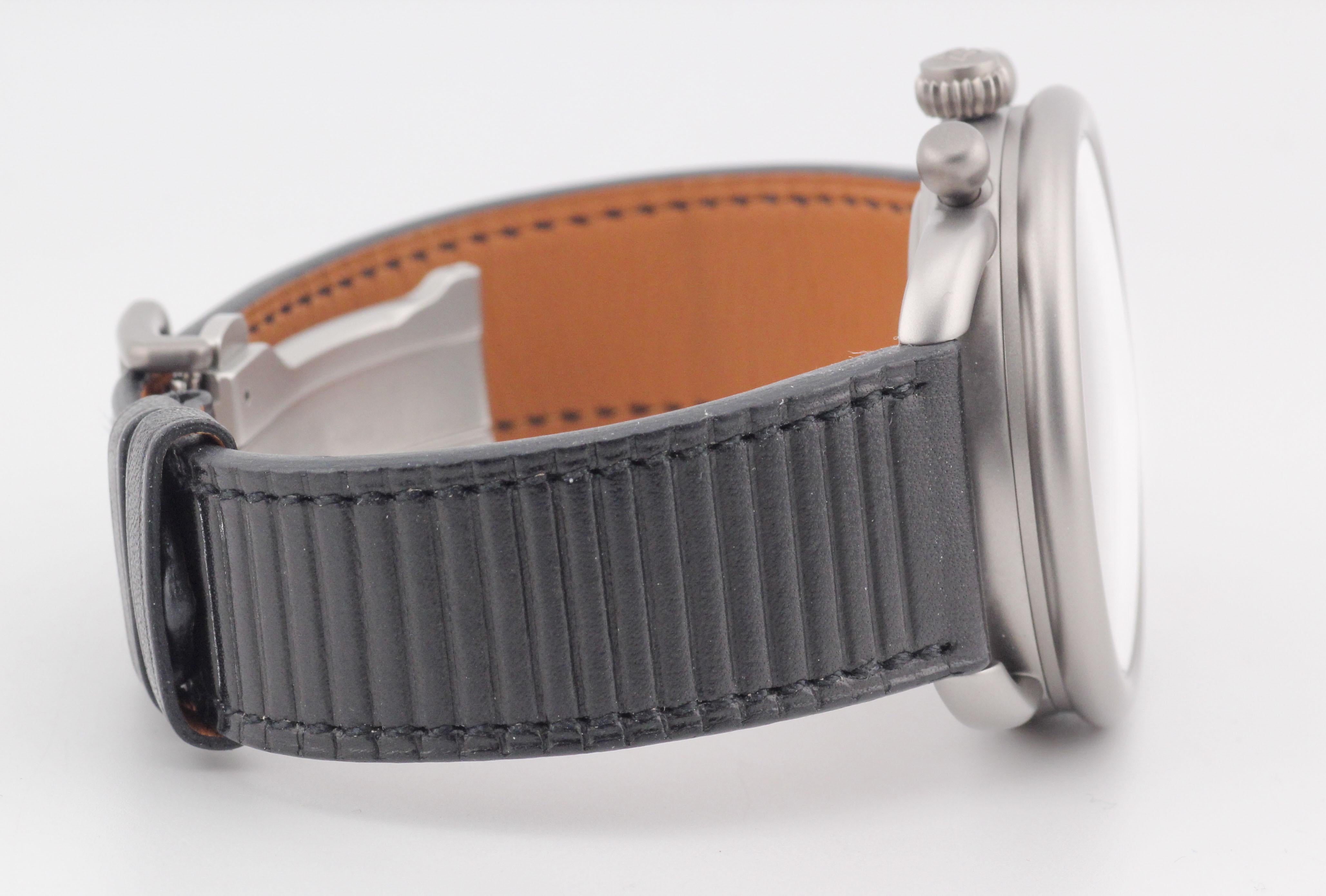 Hermes Arceau AR3.941 Titanium Automatic Chronograph Watch w/ Box Papers For Sale 1