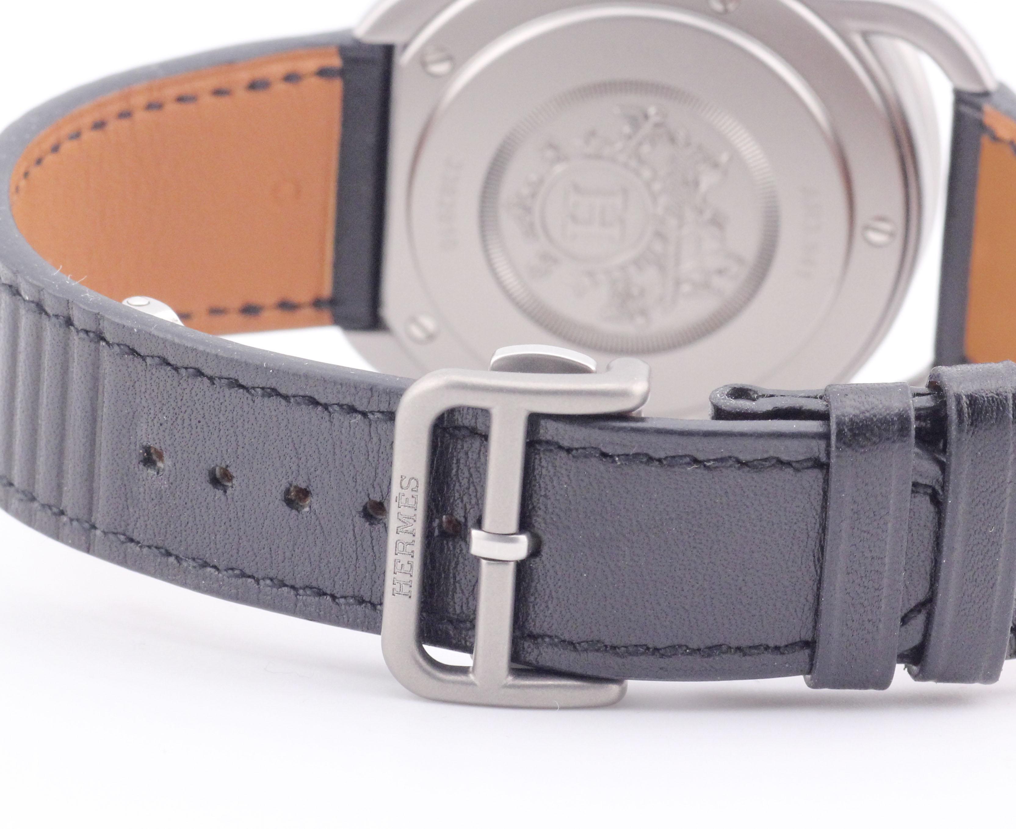 Hermes Arceau AR3.941 Titanium Automatic Chronograph Watch w/ Box Papers For Sale 3