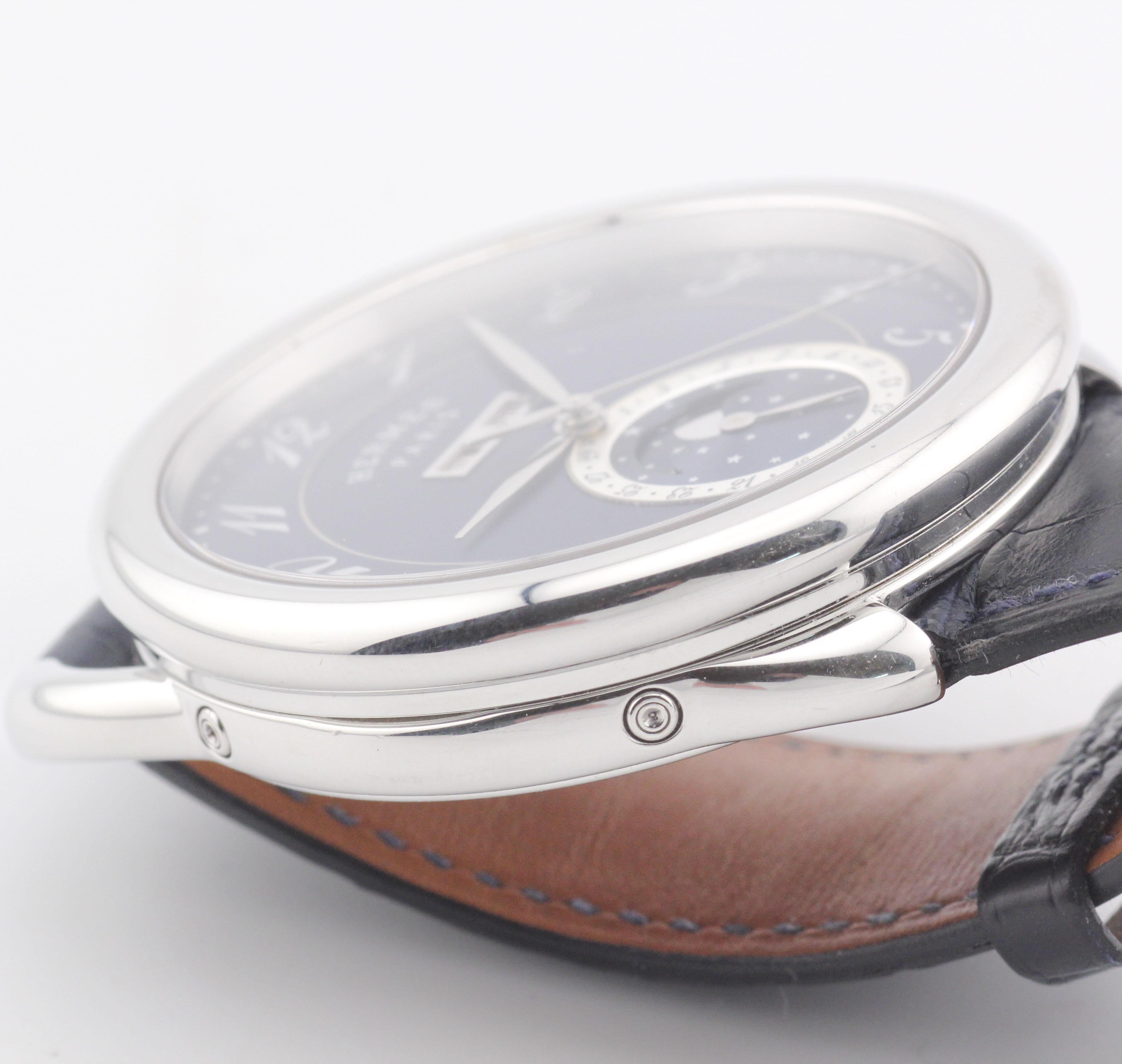 Hermes Arceau Grand Lune Triple Calendar Moonphase Steel Watch 43mm w/Box Papers For Sale 8