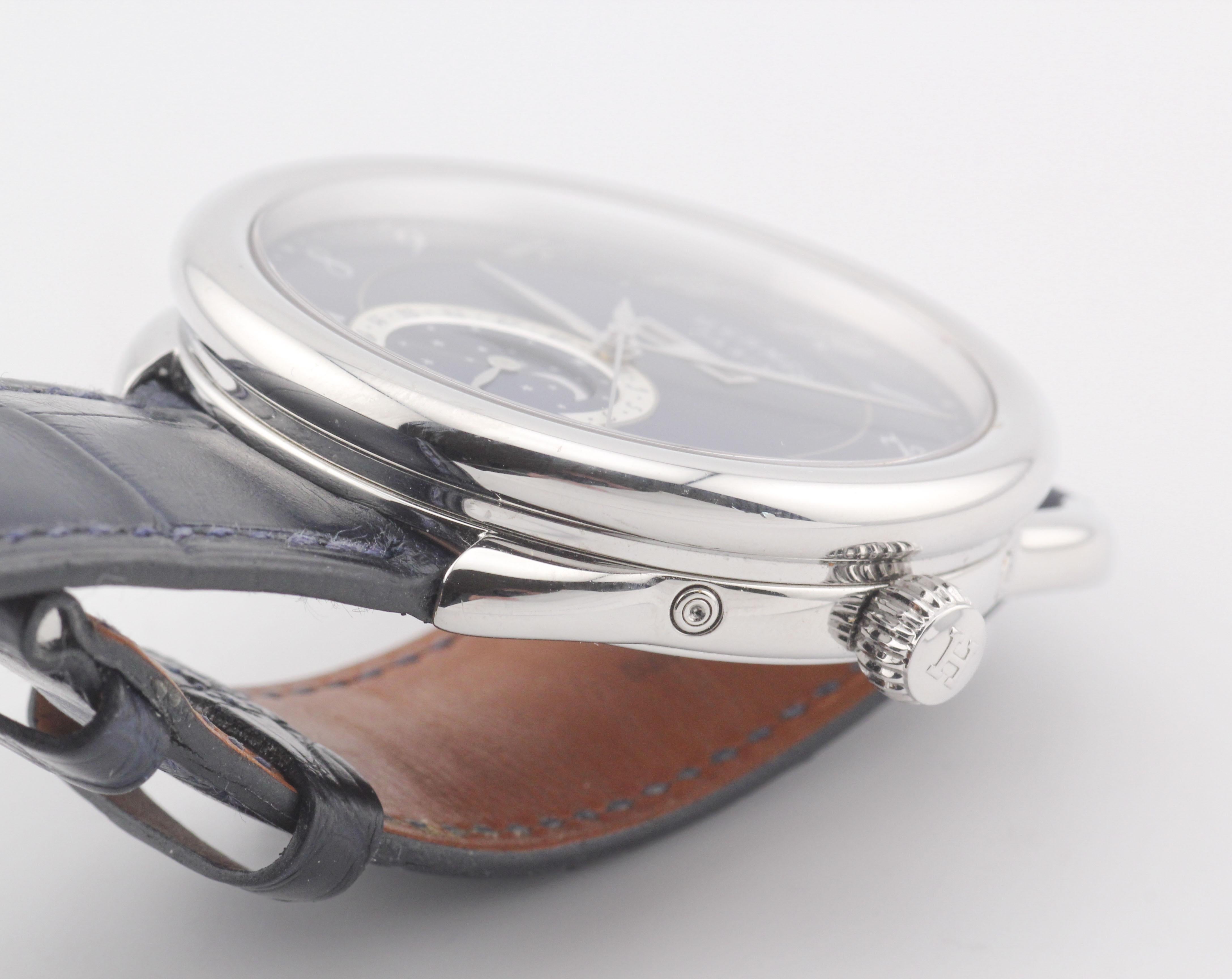 Hermes Arceau Grand Lune Triple Calendar Moonphase Steel Watch 43mm w/Box Papers For Sale 9