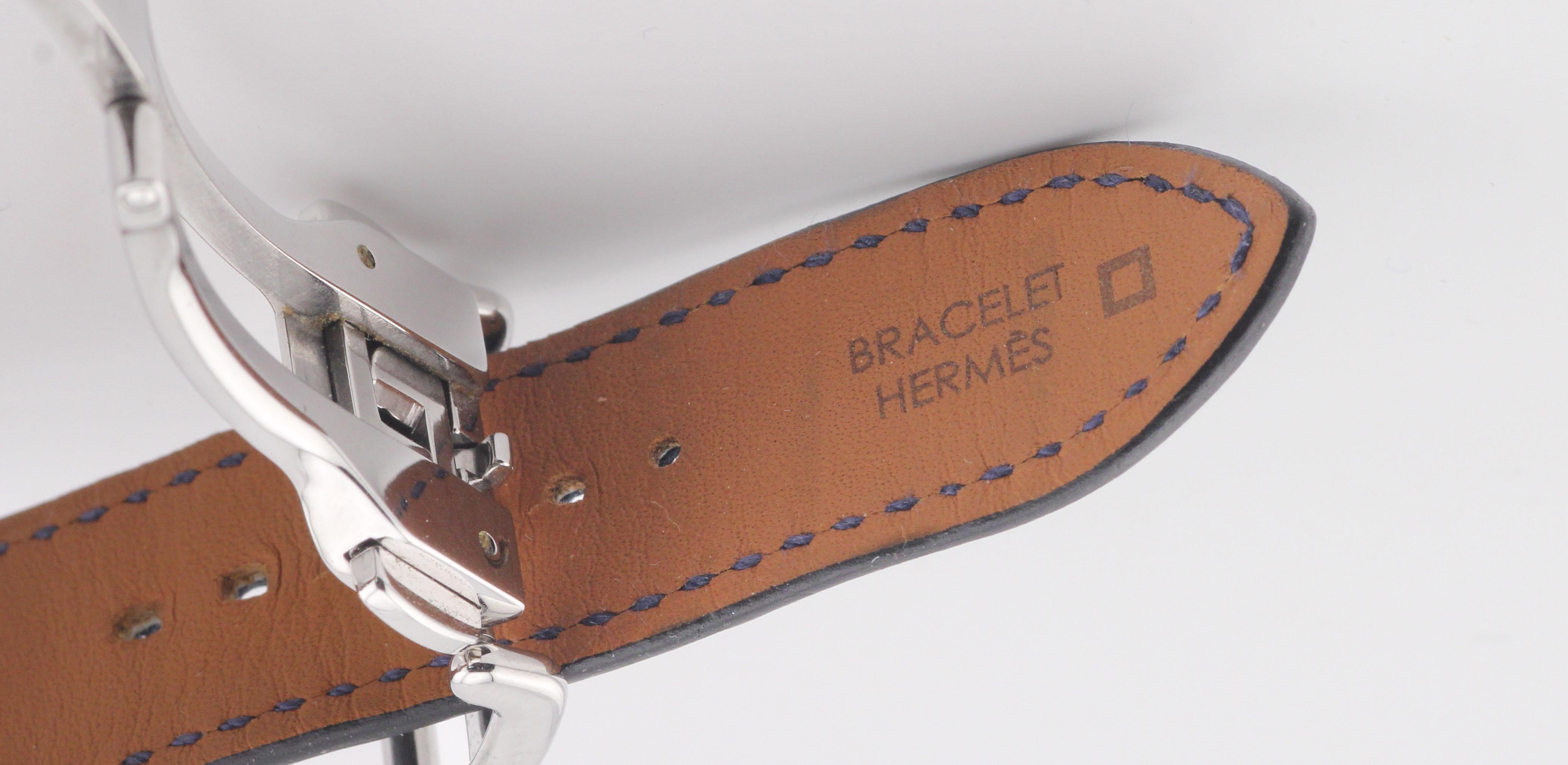 Hermes Arceau Grand Lune Triple Calendar Moonphase Steel Watch 43mm w/Box Papers For Sale 5