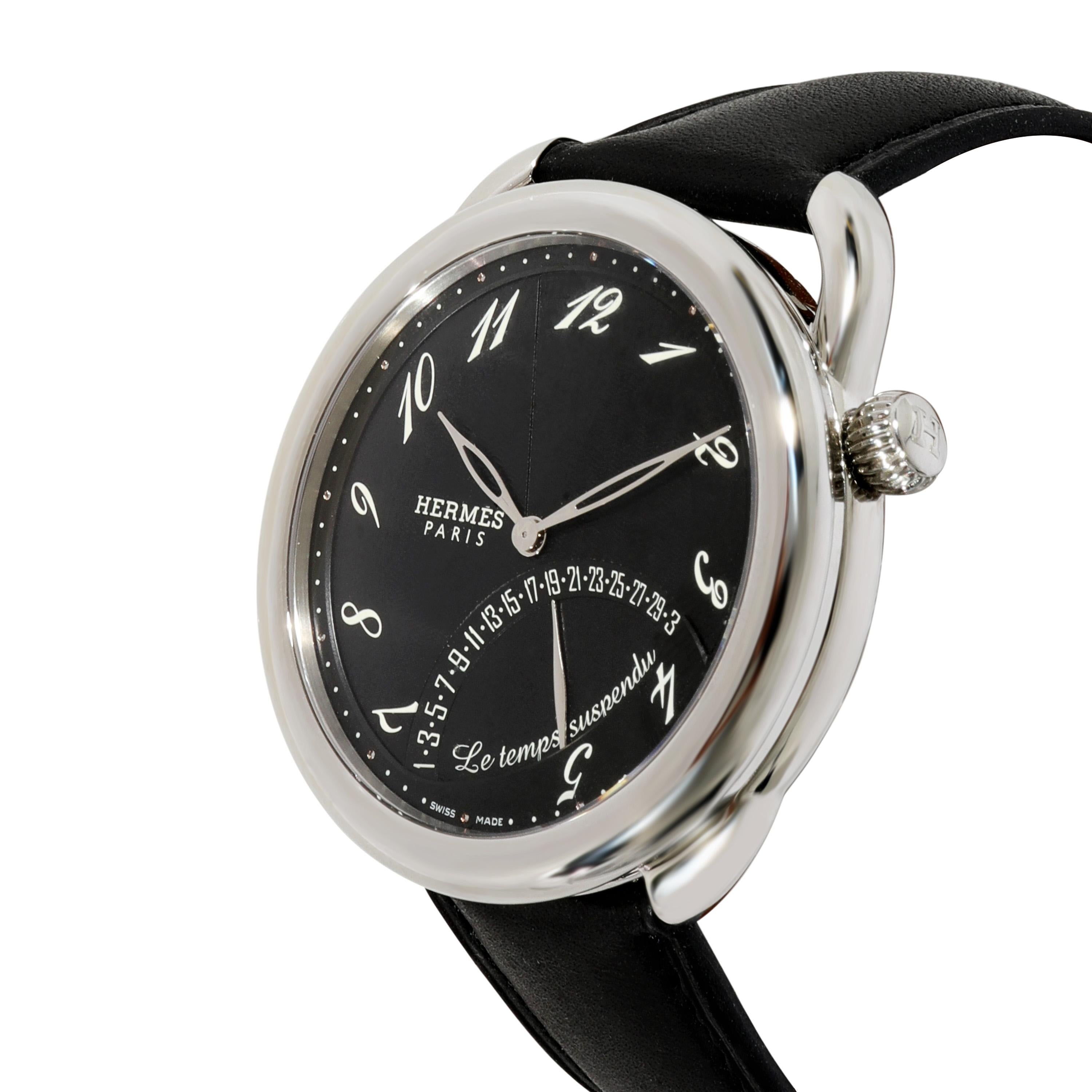 Hermès Arceau Le Temps Suspendu AR8.910.330.MNO Herrenuhr aus Edelstahl im Zustand „Neu“ in New York, NY