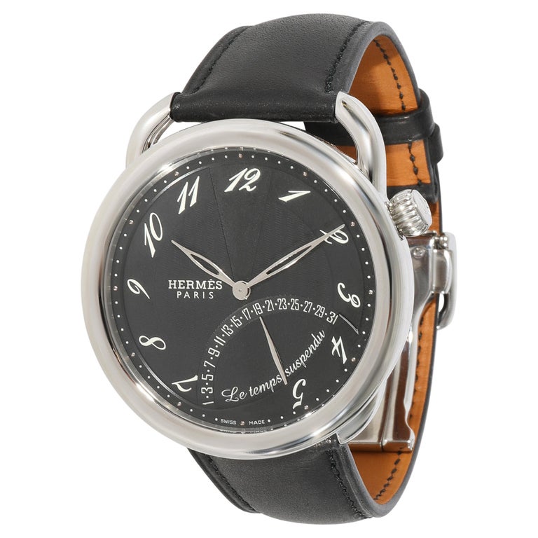 Hermès Arceau Le Temps Suspendu AR8.910.330.MNO Men's Watch in Stainless  Steel For Sale at 1stDibs