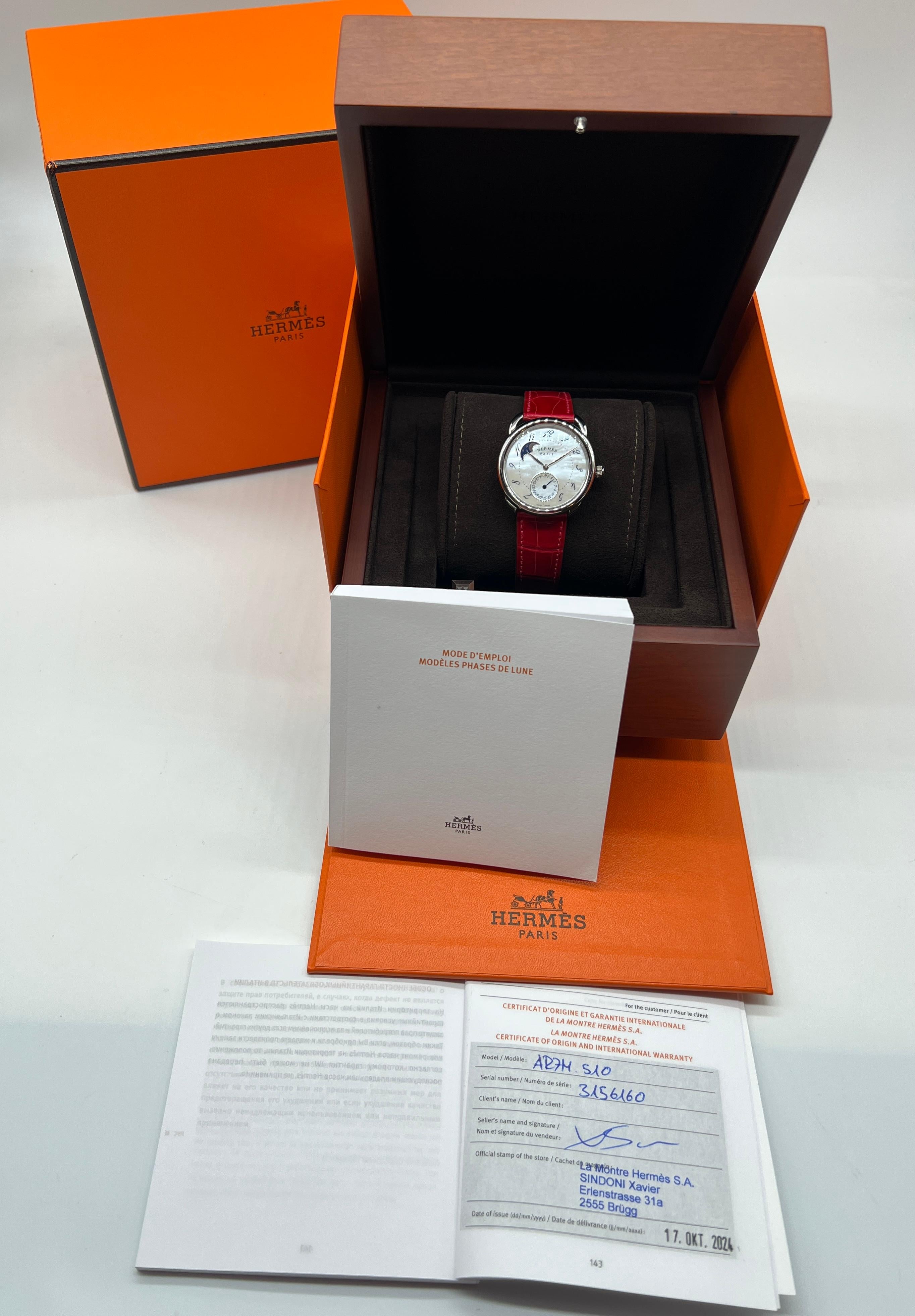 Orologio Hermes Arceau Petite Lune in vendita 3