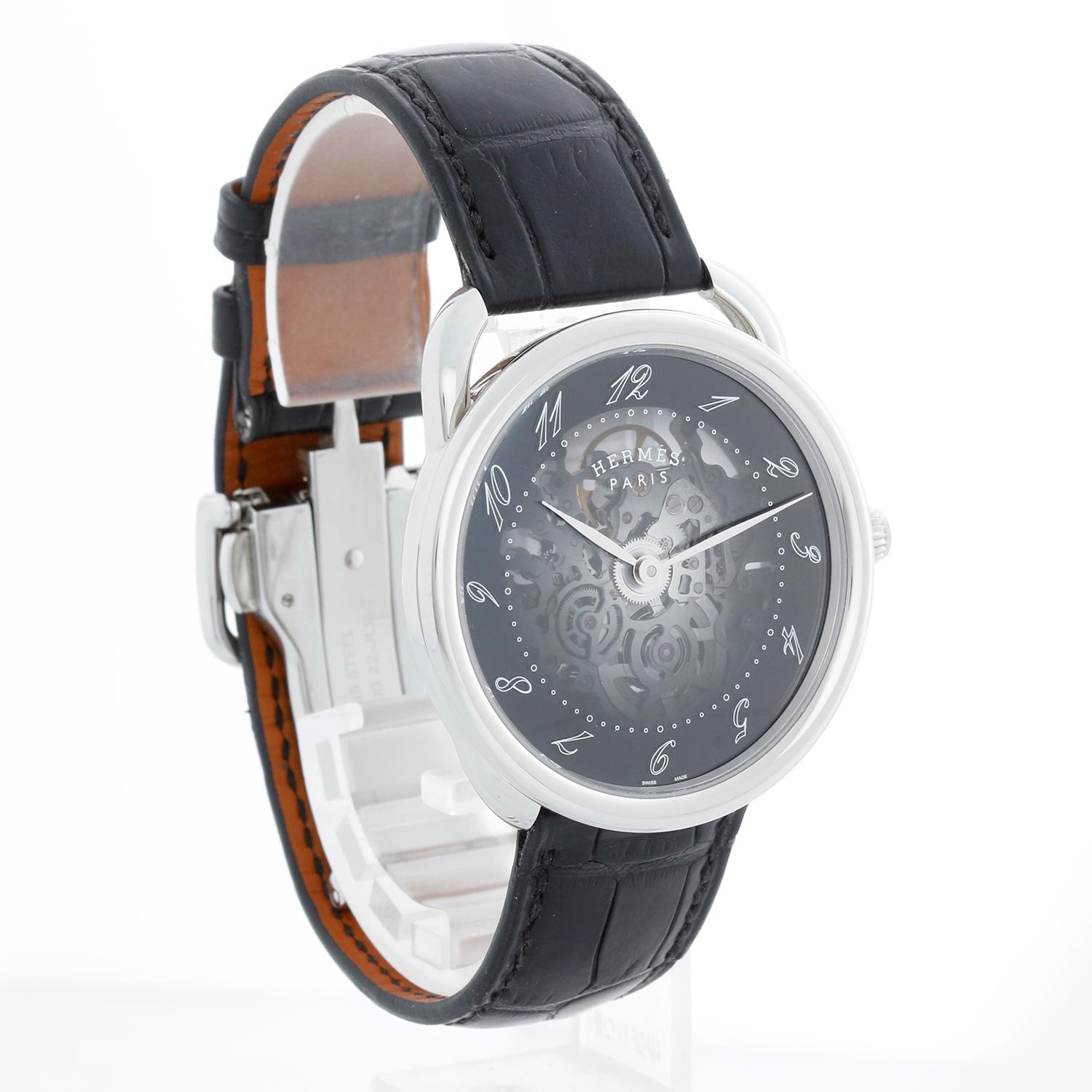 Hermes Arceau Skerret Automatic 40mm Mens Watch  AR2.710 In Excellent Condition For Sale In Dallas, TX