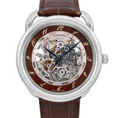 Hermes Arceau Squelette 41MM Stainless Steel Skeleton Dial Men Watch AR6.710