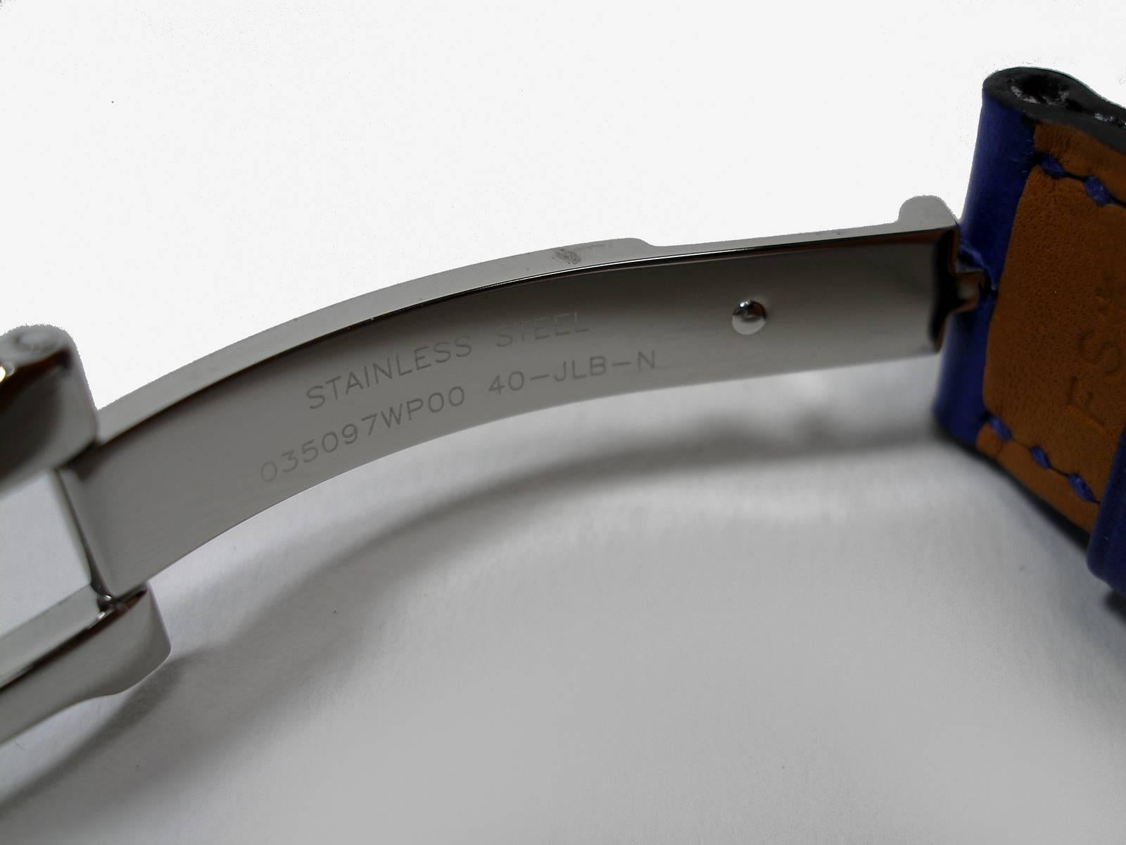 Hermès Arceau Stainless 38 mm Quartz Bracelet Veau Leather Bleu Electrique 10