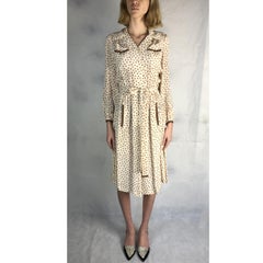 Hermès archival ladybirds print silk chiffon dress. Circa 1960s