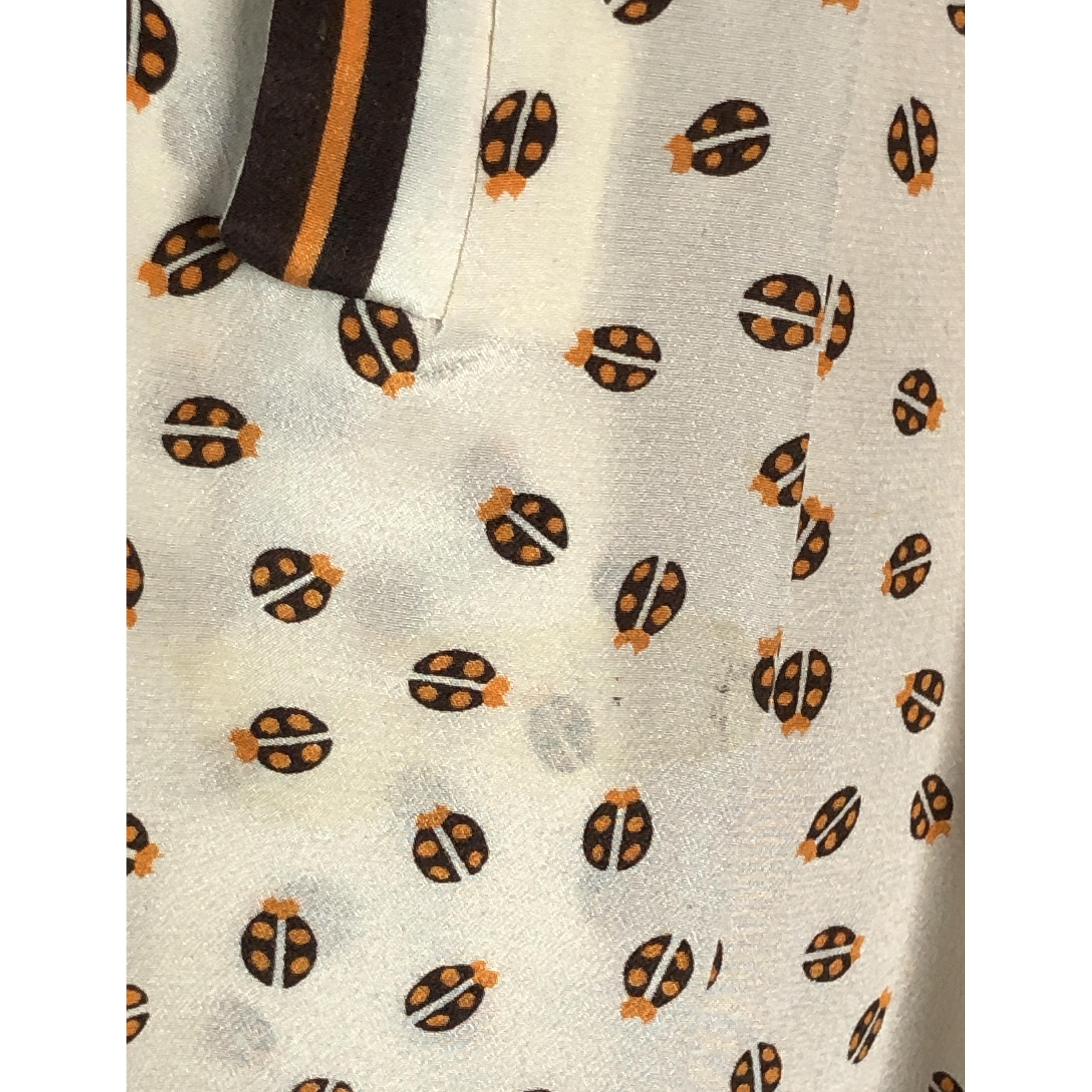Hermès archival ladybirds print silk chiffon dress. Circa 1960s 3