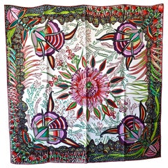 HERMÈS Ardmore Artists design “Flowers of South Africa” 100% Silk Scarf, 2016