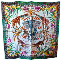 HERMÈS Ardmore Artists design “La Marche du Zambeze” 100% Silk Scarf ...