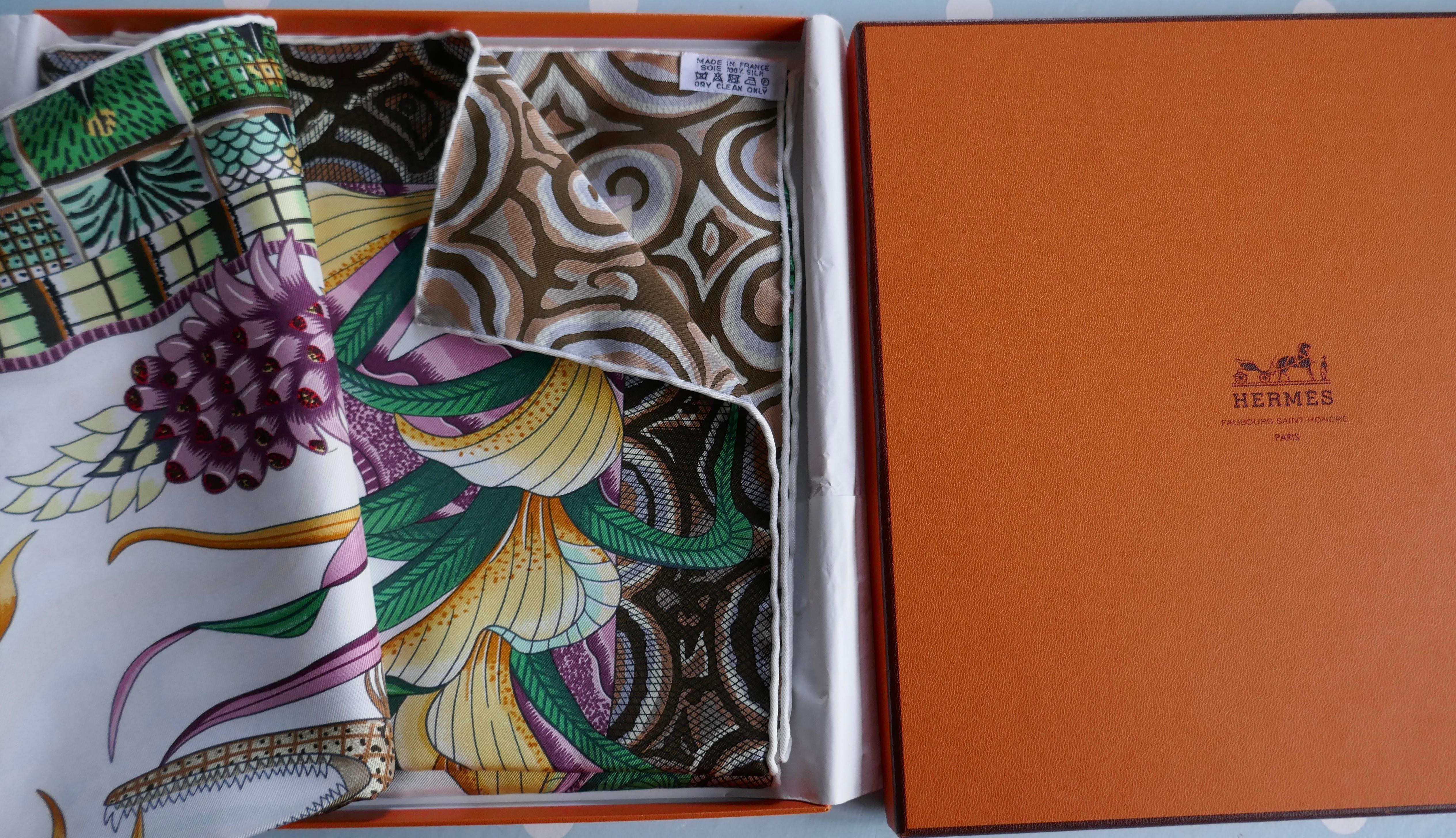 Women's or Men's HERMÈS Ardmore Artists design “La Marche du Zambeze” 100% Silk Scarf,
