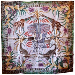HERMÈS Ardmore Artists design “La Marche du Zambeze” 100% Silk Scarf,