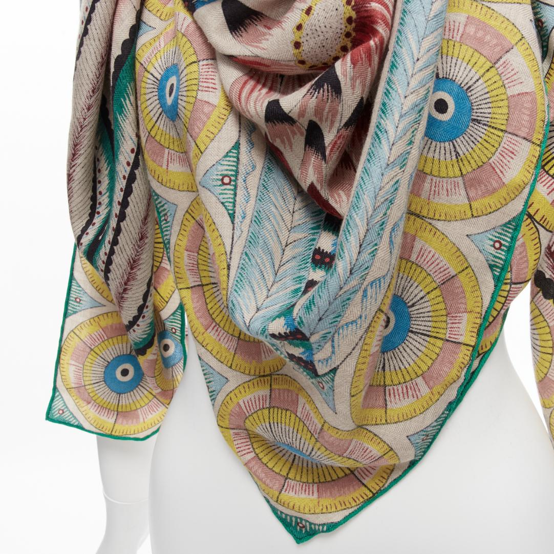 HERMES Ardmore Artists The Savana Dance 140 colorful cashmere silk print shawl 4