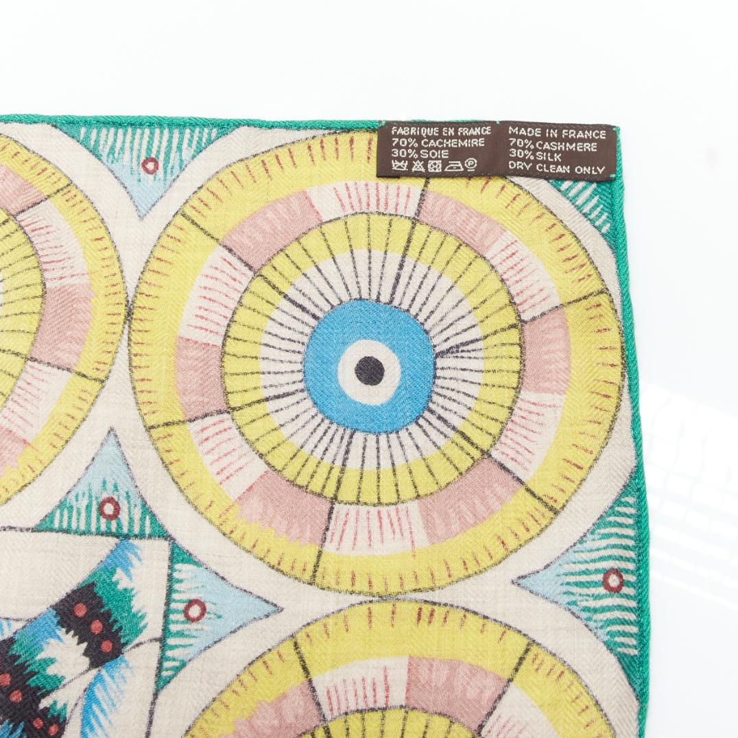 HERMES Ardmore Artists The Savana Dance 140 colorful cashmere silk print shawl 5