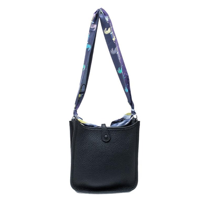 Hermes Ardoise Grey Clemence Leather Evelyne II TPM Bag For Sale at 1stDibs