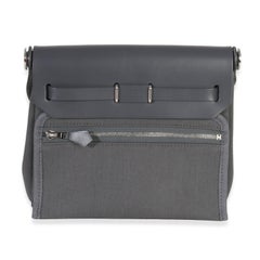 Hermès Ardoise Military Toile Vache Hunter Herbag Zip Retourne 20 PHW