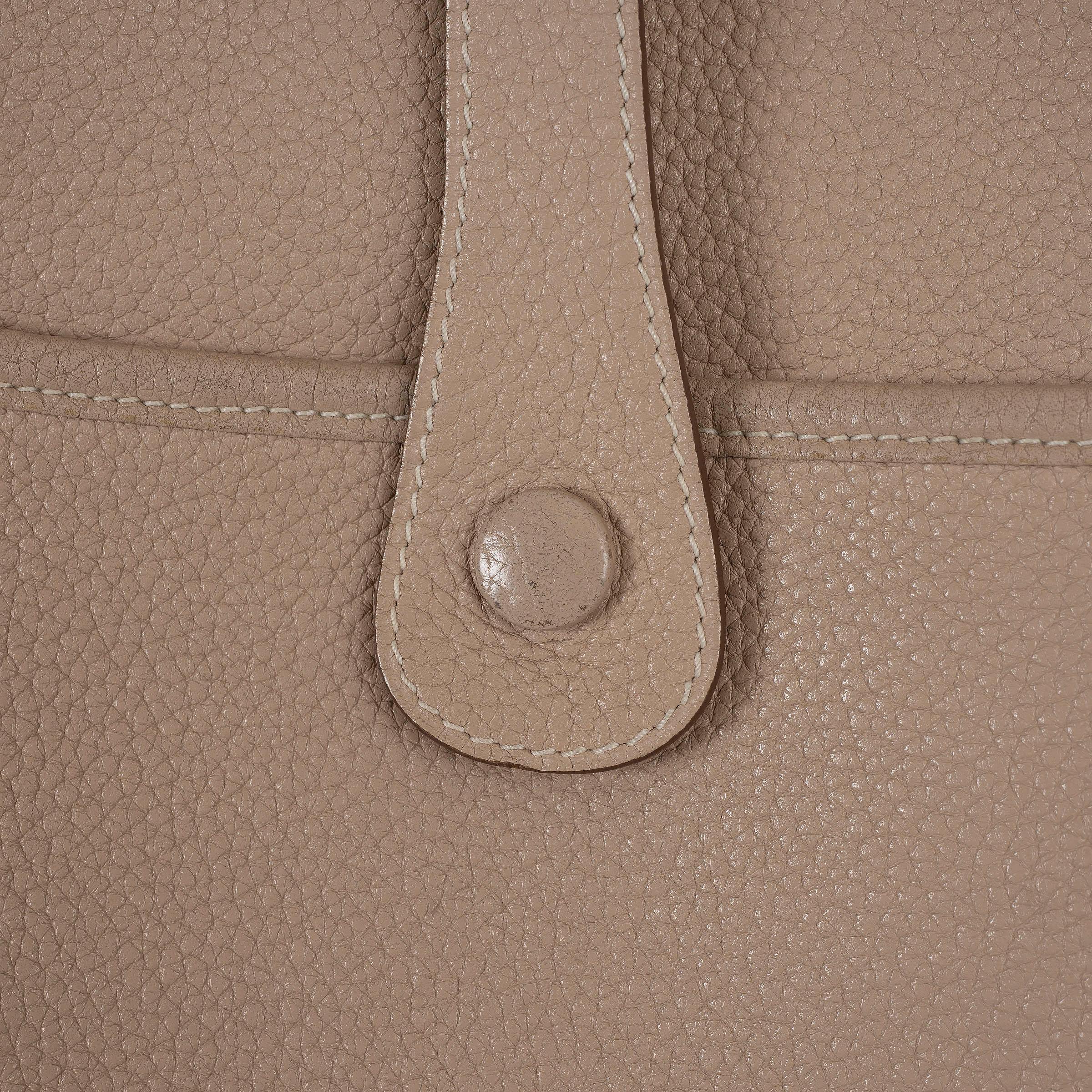 HERMES Argile beige Clemence Leder EVELYNE 33 Crossbody Tasche Phw im Angebot 5