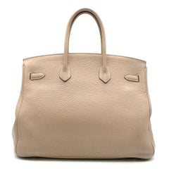 Hermes Argile Taurillion Clemence Leather 35cm Birkin