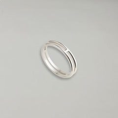 Hermes Ariane wedding band white gold Size 52mm us 6