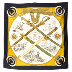 Used Hermes Armes de chasse by Philippe Ledoux Silk Scarf