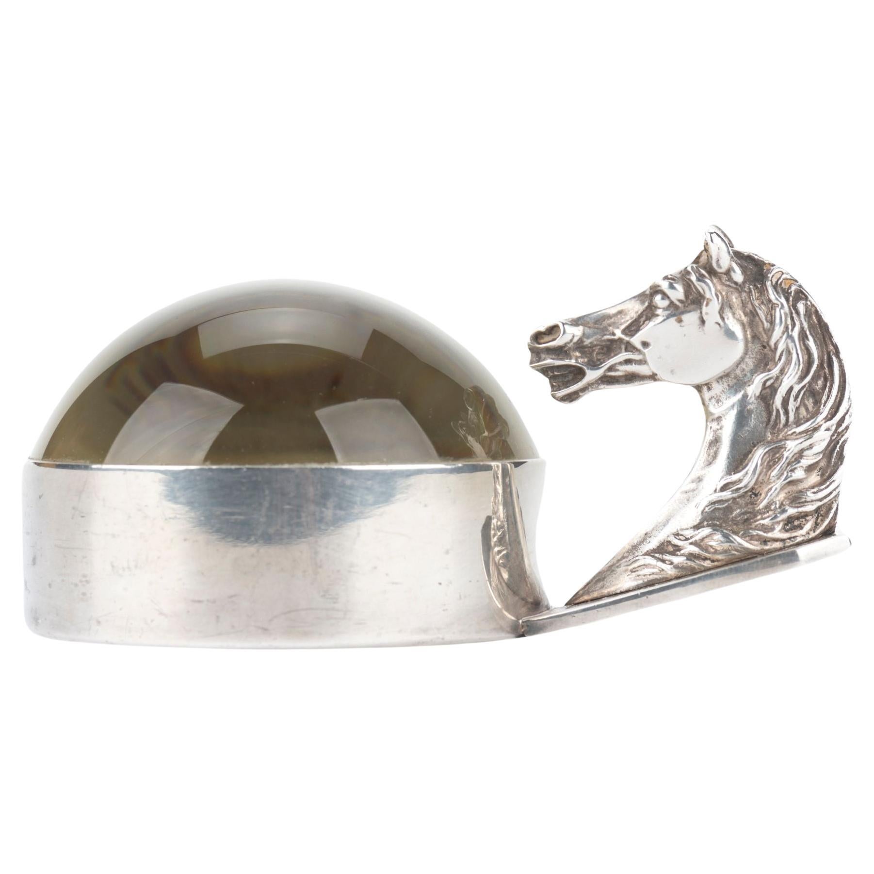 Hermès Art Deco Horse Paperweight Lens For Sale