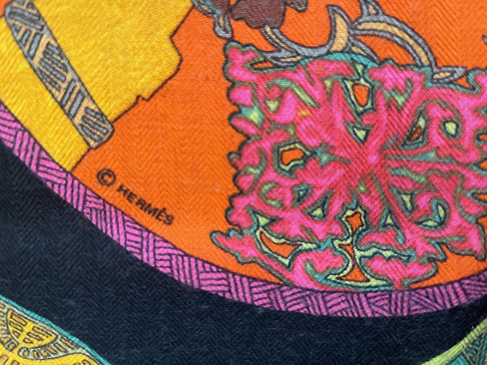 Hermès - Écharpe « Art des steppes » en cachemire/soie Bon état à Port Hope, ON
