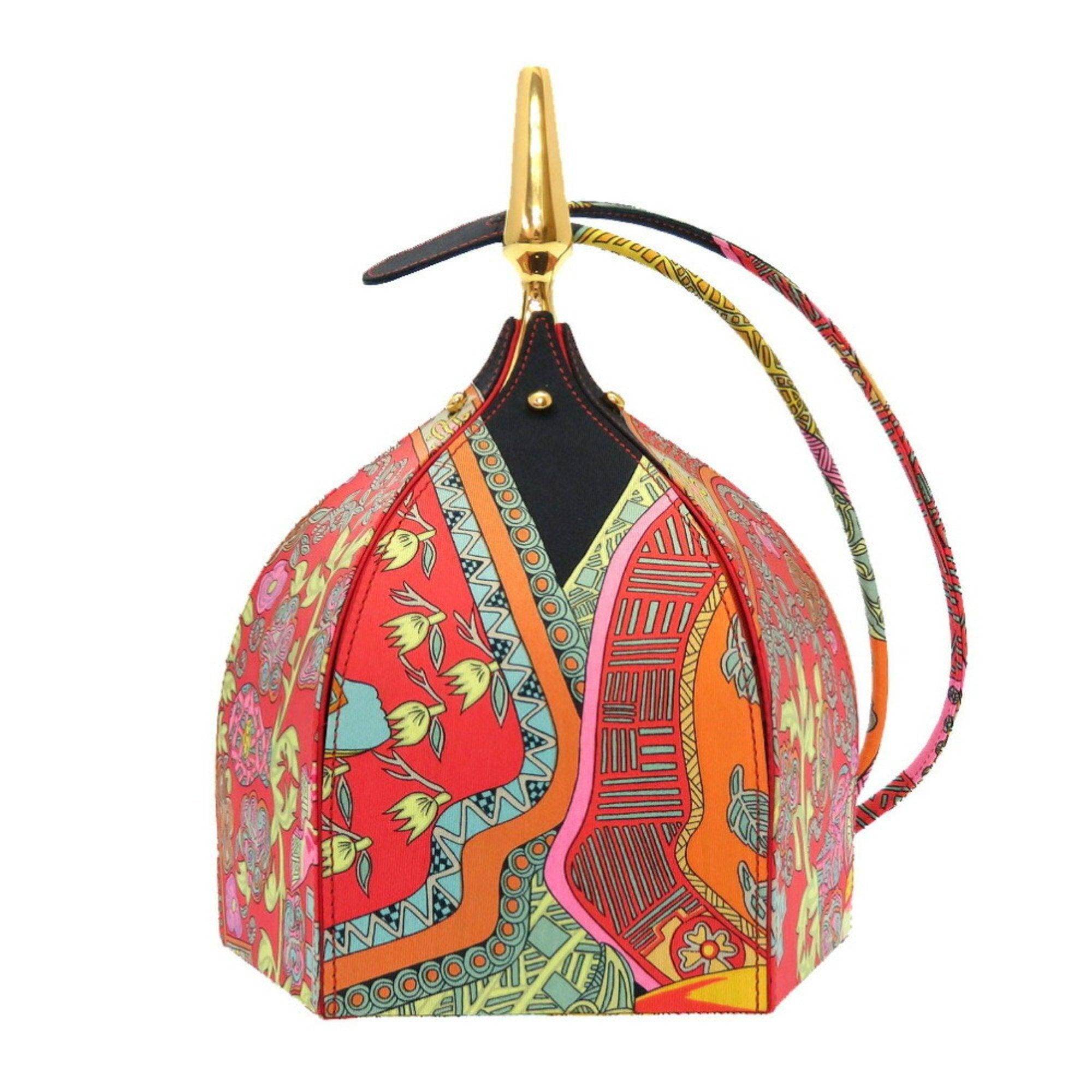 Hermes Art des Steppes Satin Red Shoulder Bag 0238 For Sale